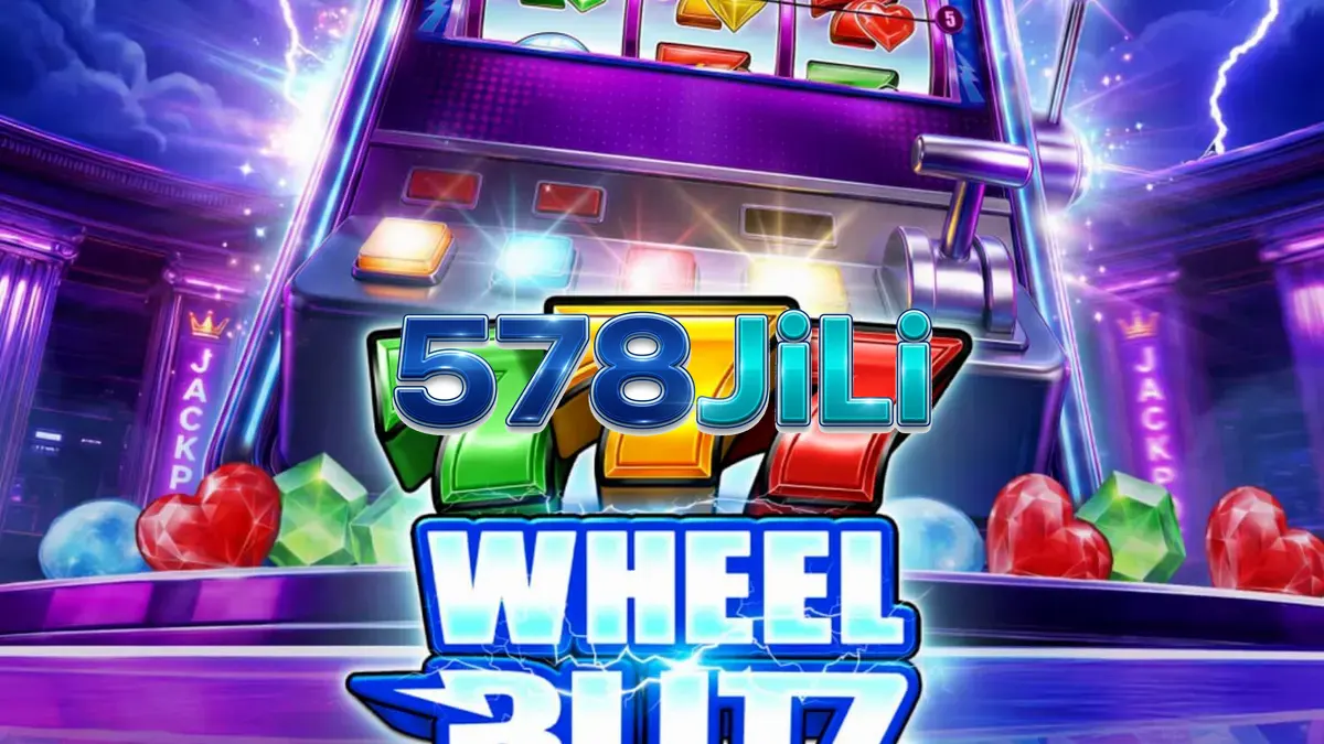 Tampilan visual slot 777 Wheel Blitz dengan nuansa neon dan roda bonus